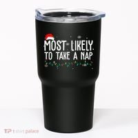 Most Likely To Take A Nap Funny Christmas Tumbler thumb 0
