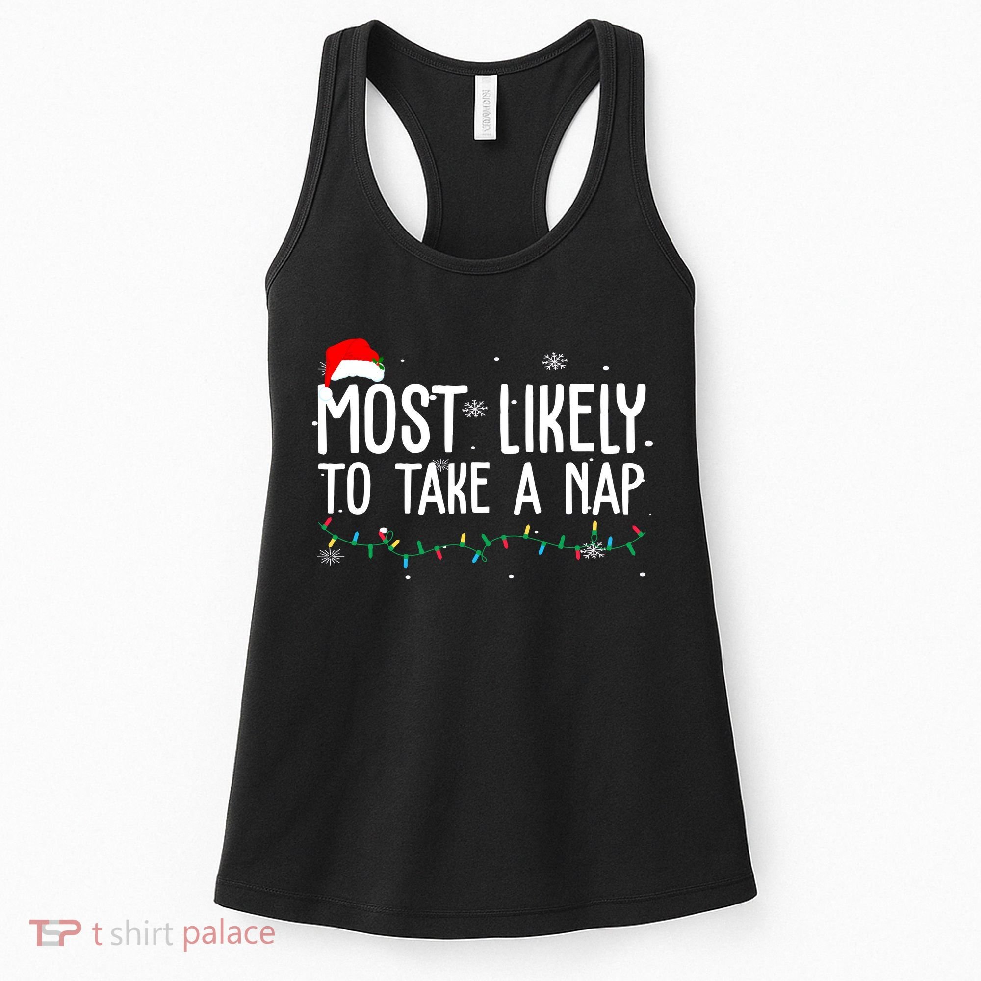 Most Likely To Take A Nap Funny Christmas Women's Tank Top