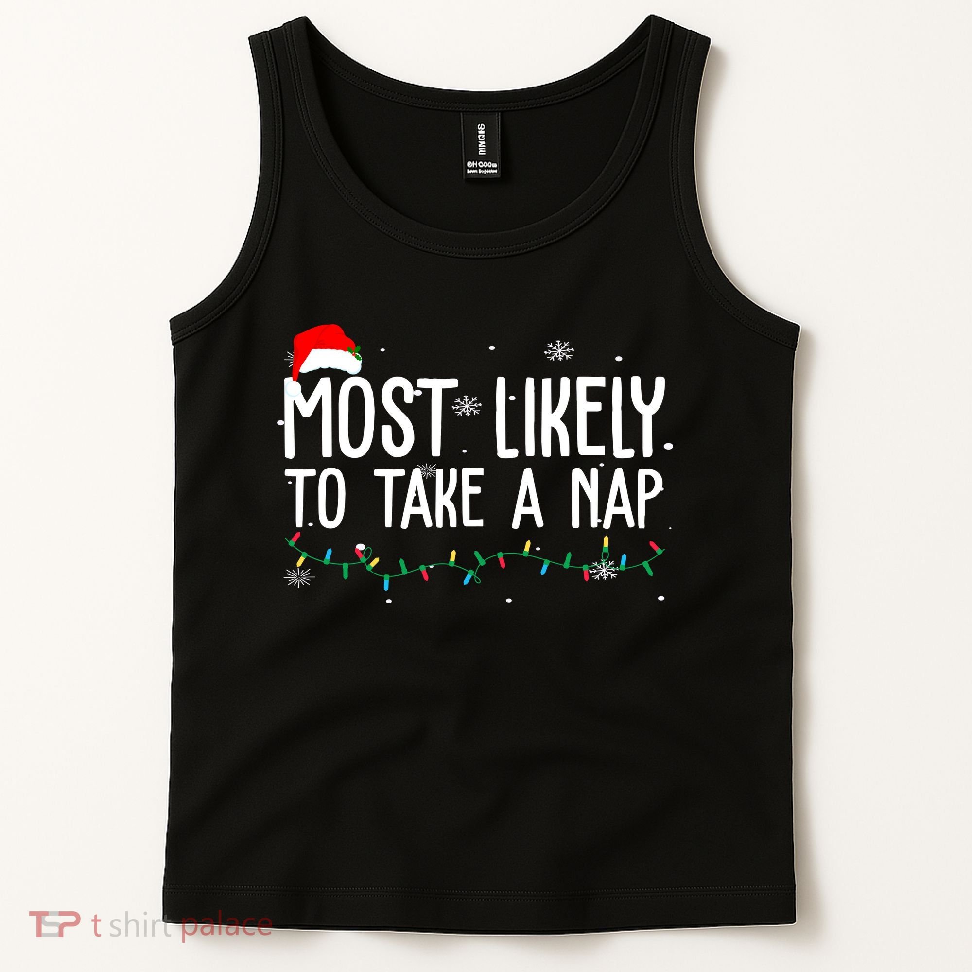Most Likely To Take A Nap Funny Christmas Tank Top