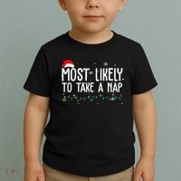 Most Likely To Take A Nap Funny Christmas Toddler T-Shirt thumb 2
