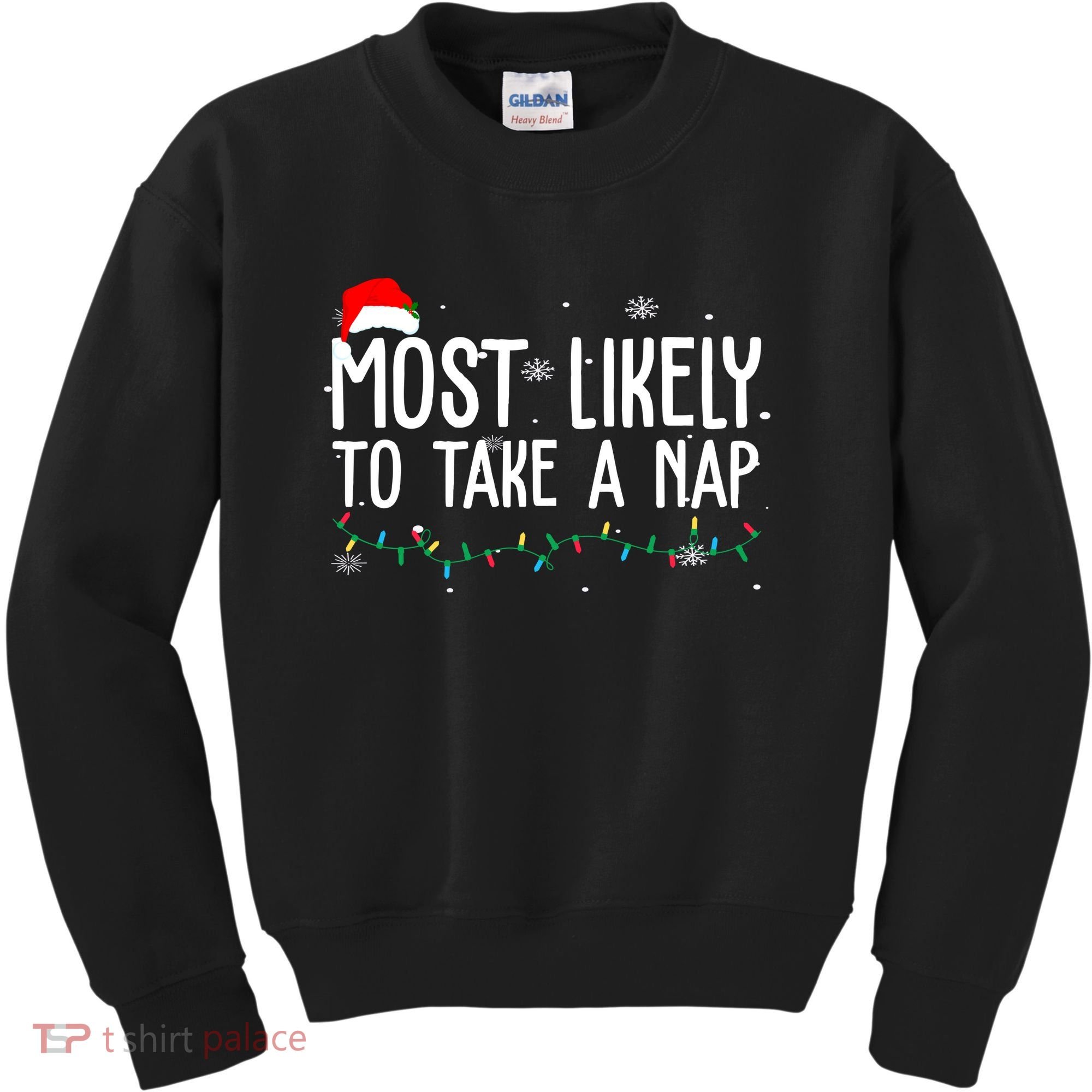 Most Likely To Take A Nap Funny Christmas Kids Sweatshirt