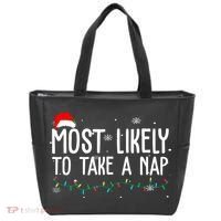 Most Likely To Take A Nap Funny Christmas Tote Bag thumb 0