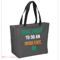 Most Likely To Do An Irish Exit Funny Tote Bag thumb 2