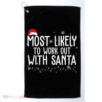 Most Likely To Work Out With Santa Funny Christmas Golf Towel thumb 0