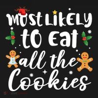 Most Likely To Eat All The Cookies Funny Christmas Coaster thumb 2