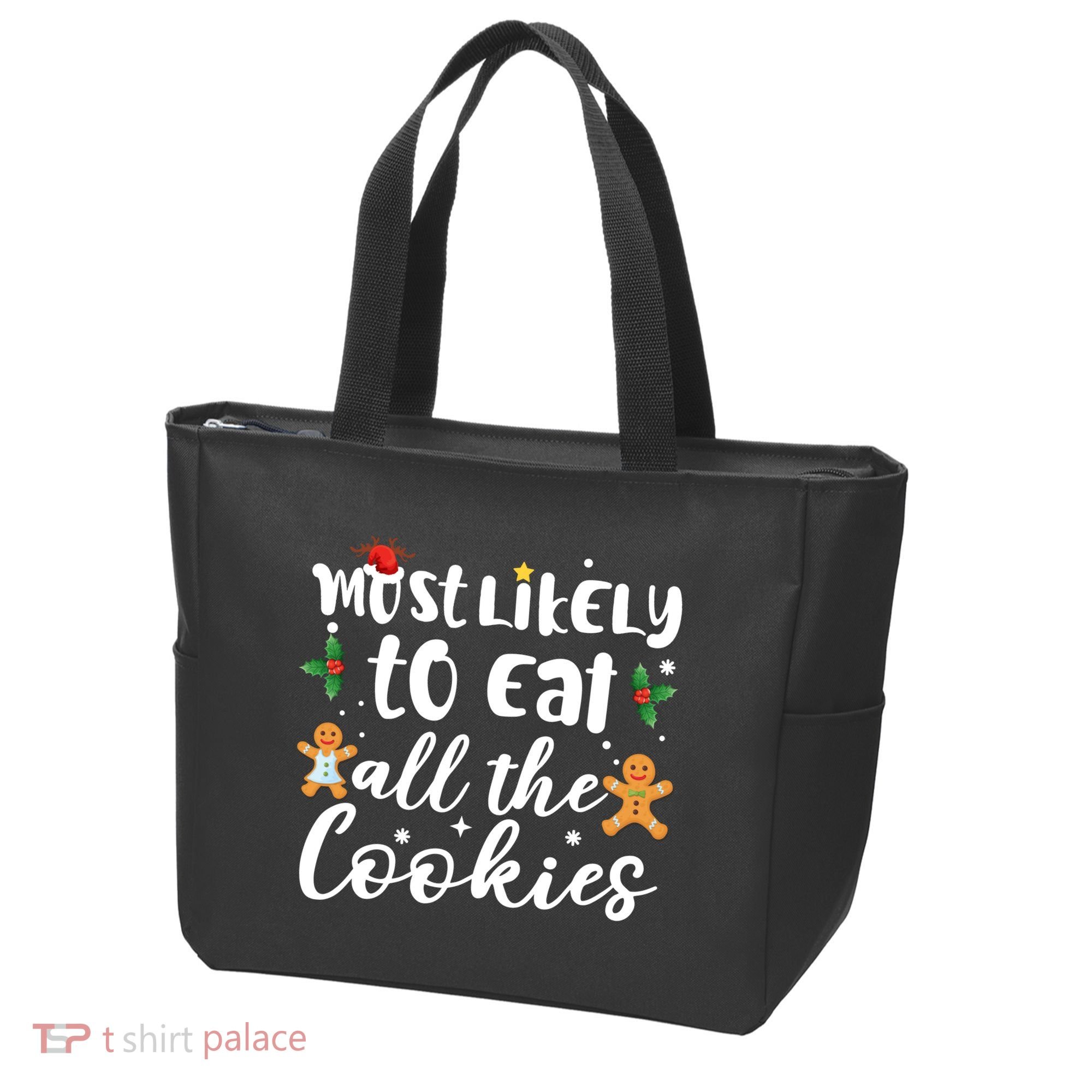Most Likely To Eat All The Cookies Funny Christmas Tote Bag