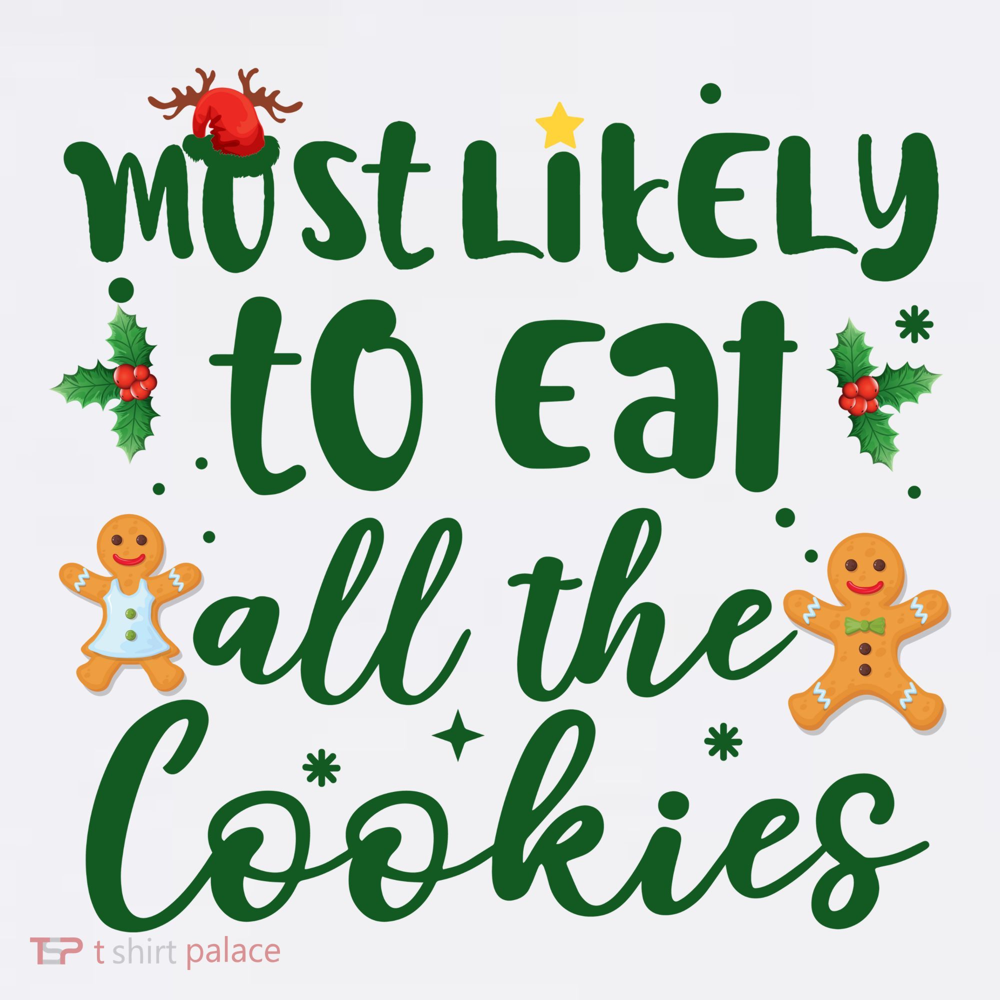 Most Likely To Eat All The Cookies Funny Christmas Polo