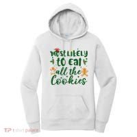 Most Likely To Eat All The Cookies Funny Christmas Women's Hoodie thumb 0