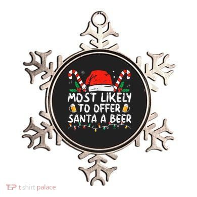 Most Likely To Offer Santa A Beer Funny Drinking Christmas Ornament