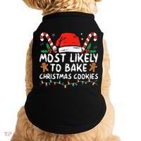 Most Likely To Bake Christmas Cookies Funny Baker Christmas Doggie Tank thumb 0