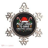 Most Likely To Bake Christmas Cookies Funny Baker Christmas Ornament thumb 0