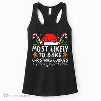 Most Likely To Bake Christmas Cookies Funny Baker Christmas Women's Tank Top thumb 0