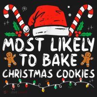 Most Likely To Bake Christmas Cookies Funny Baker Christmas Women's Tank Top thumb 5