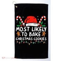 Most Likely To Bake Christmas Cookies Funny Baker Christmas Golf Towel thumb 0