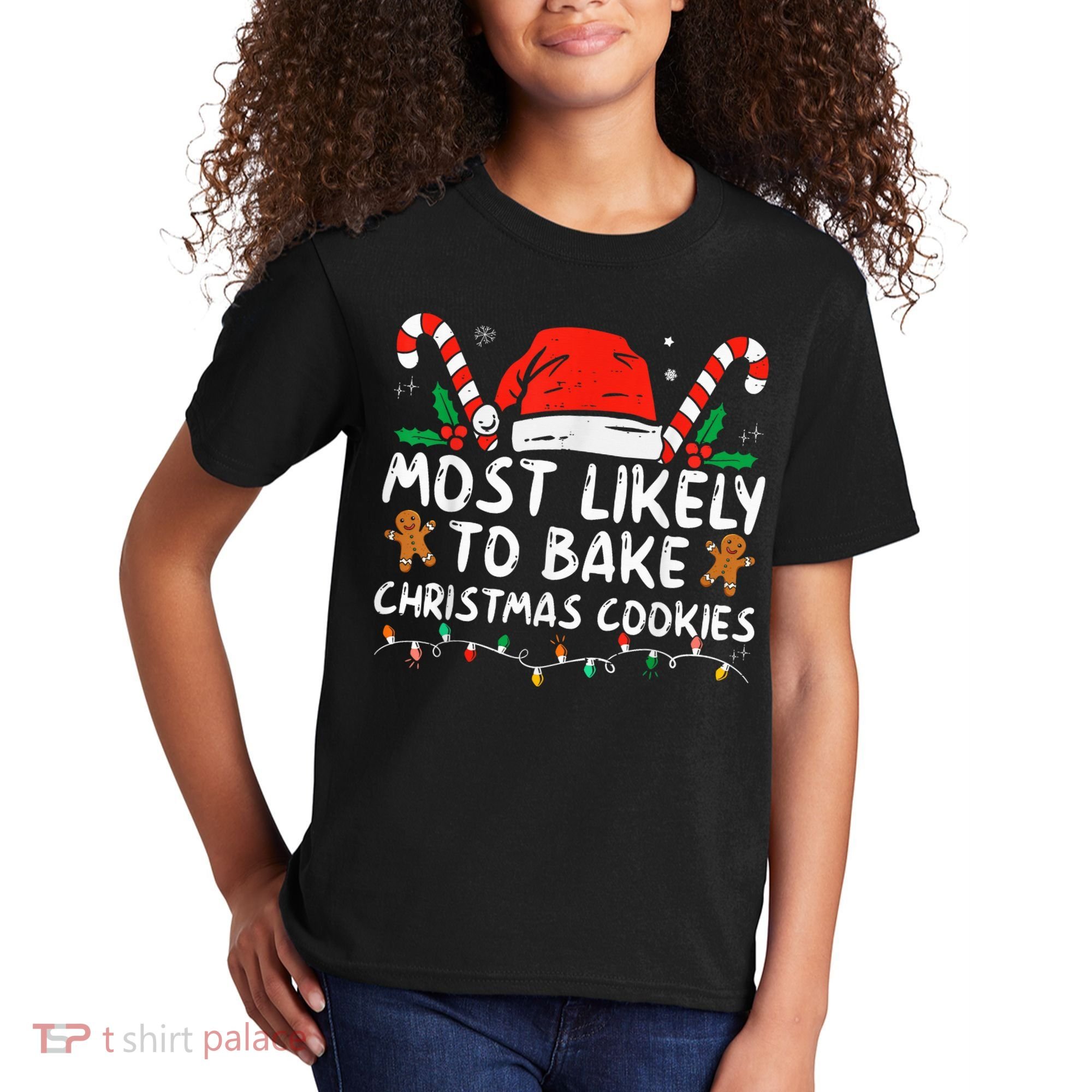 Most Likely To Bake Christmas Cookies Funny Baker Christmas Kids T-Shirt