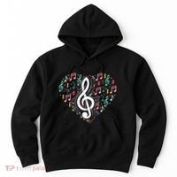 Music Lover Treble Clef Heart Music Notes Musician Music Hoodie thumb 0