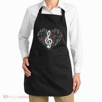 Music Lover Treble Clef Heart Music Notes Musician Music Apron thumb 2