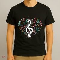 Music Lover Treble Clef Heart Music Notes Musician Music T-Shirt thumb 3