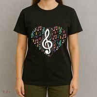 Music Lover Treble Clef Heart Music Notes Musician Music T-Shirt thumb 4