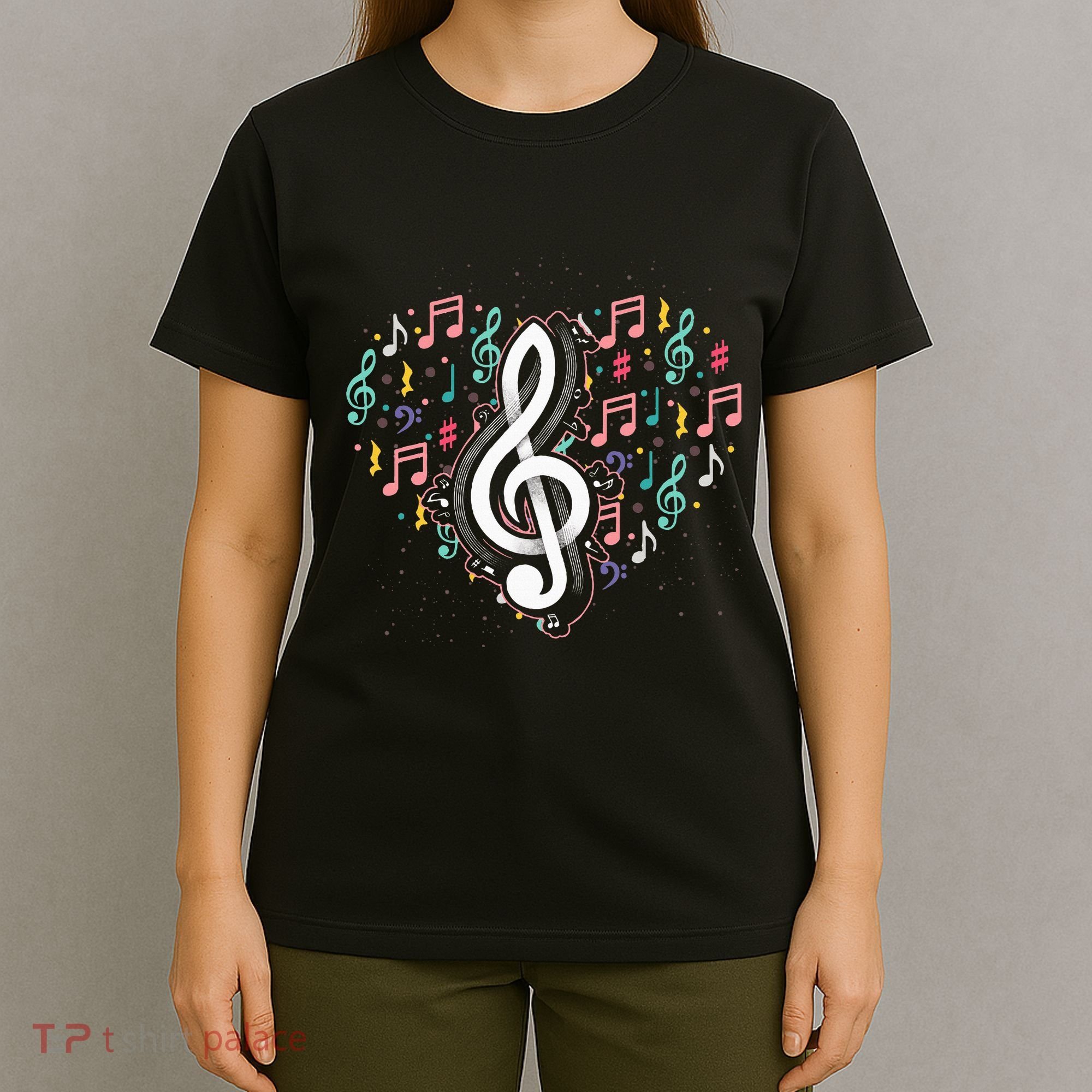 Music Lover Treble Clef Heart Music Notes Musician Music T-Shirt