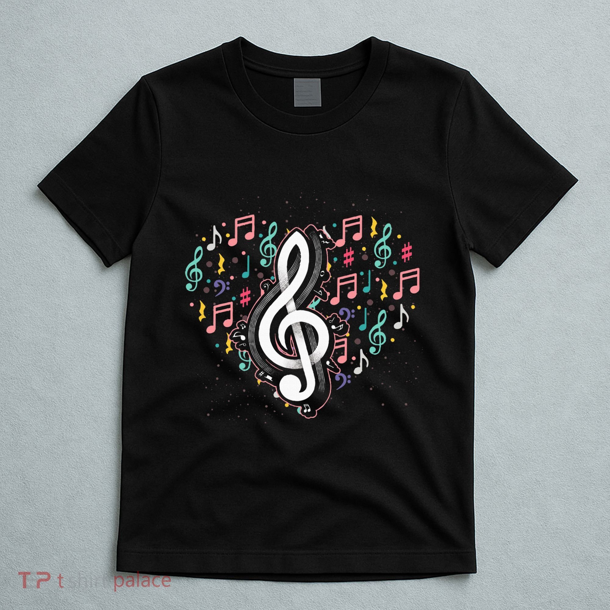 Music Lover Treble Clef Heart Music Notes Musician Music T-Shirt