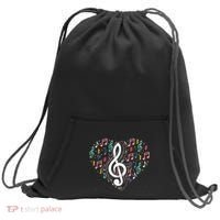 Music Lover Treble Clef Heart Music Notes Musician Music Sweatshirt Cinch Pack Bag thumb 0