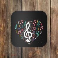 Music Lover Treble Clef Heart Music Notes Musician Music Coaster thumb 0