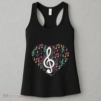 Music Lover Treble Clef Heart Music Notes Musician Music Women's Tank Top thumb 3