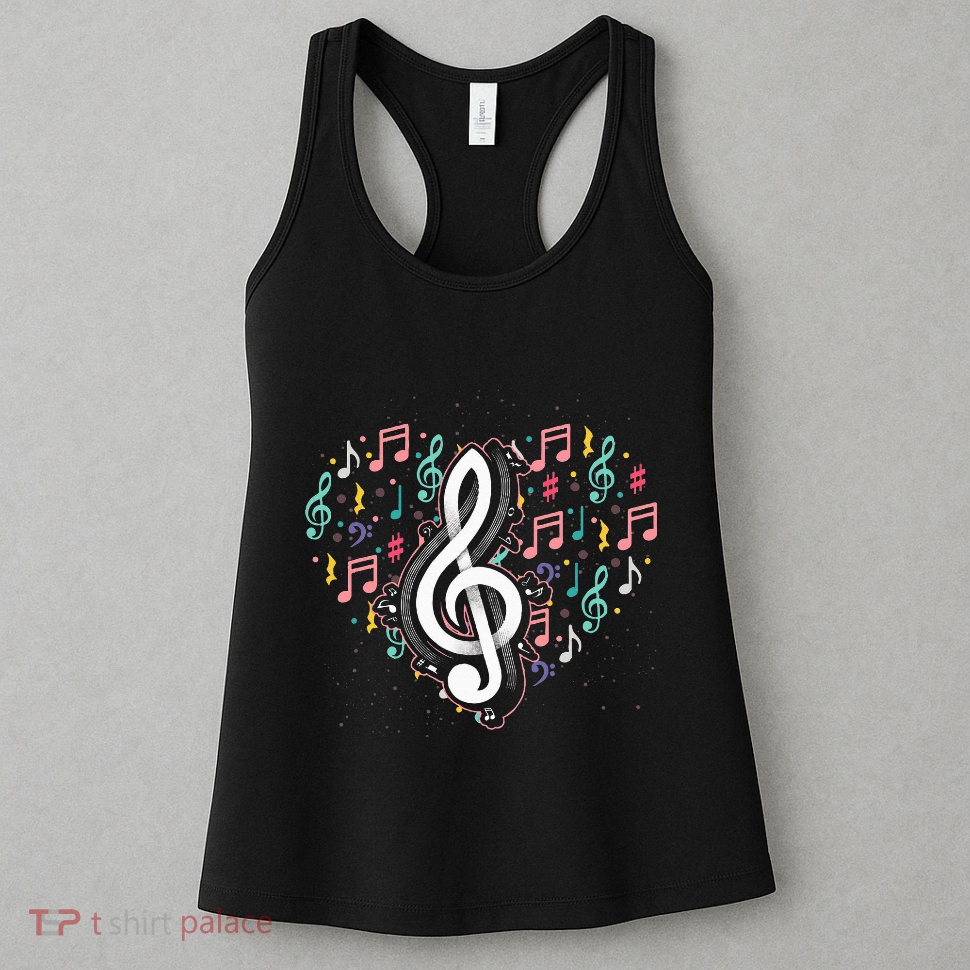 Music Lover Treble Clef Heart Music Notes Musician Music Women's Tank Top