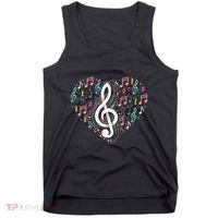 Music Lover Treble Clef Heart Music Notes Musician Music Tank Top thumb 0
