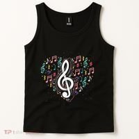 Music Lover Treble Clef Heart Music Notes Musician Music Tank Top thumb 2