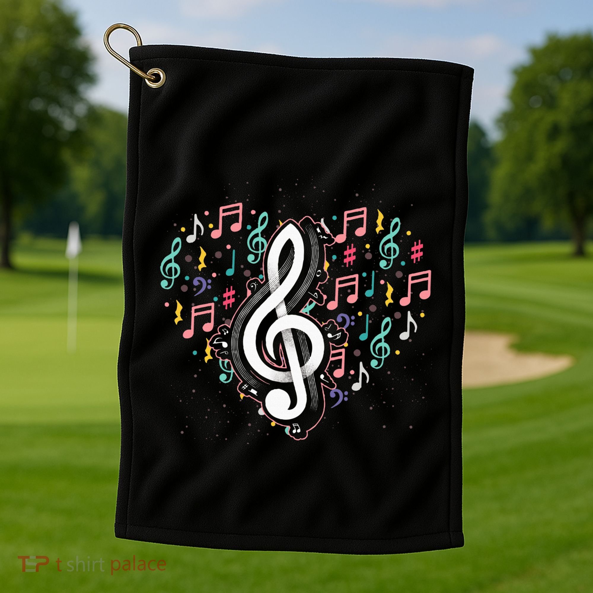 Music Lover Treble Clef Heart Music Notes Musician Music Golf Towel