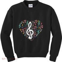 Music Lover Treble Clef Heart Music Notes Musician Music Kids Sweatshirt thumb 0