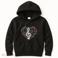 Music Lover Treble Clef Heart Music Notes Musician Music Kids Hoodie thumb 0