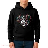 Music Lover Treble Clef Heart Music Notes Musician Music Kids Hoodie thumb 4