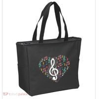 Music Lover Treble Clef Heart Music Notes Musician Music Tote Bag thumb 2