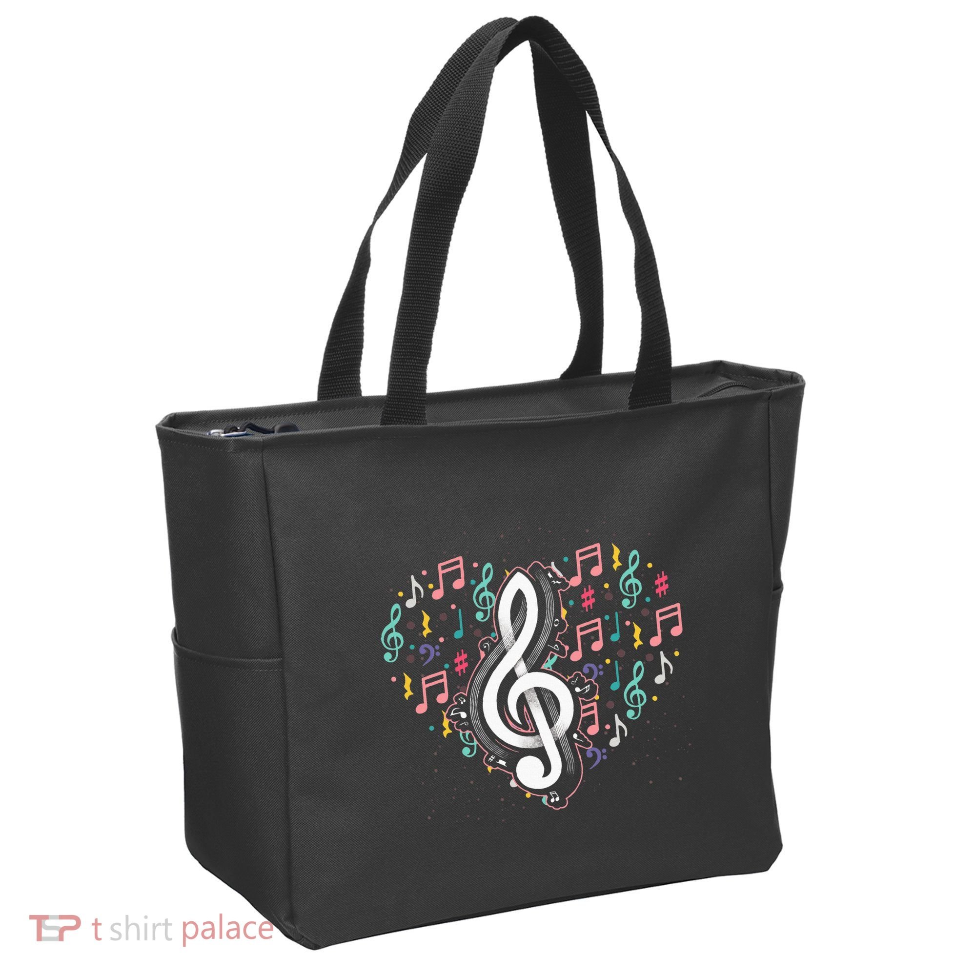 Music Lover Treble Clef Heart Music Notes Musician Music Tote Bag