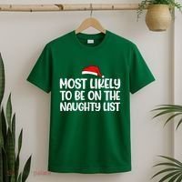 Most Likely To Be On The Naught List Funny Christmas T-Shirt thumb 2