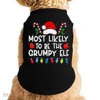 Most Likely To Be The Grumpy Elf Family Crew Christmas  Doggie Tank thumb 0