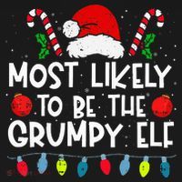 Most Likely To Be The Grumpy Elf Family Crew Christmas  Backpack thumb 2