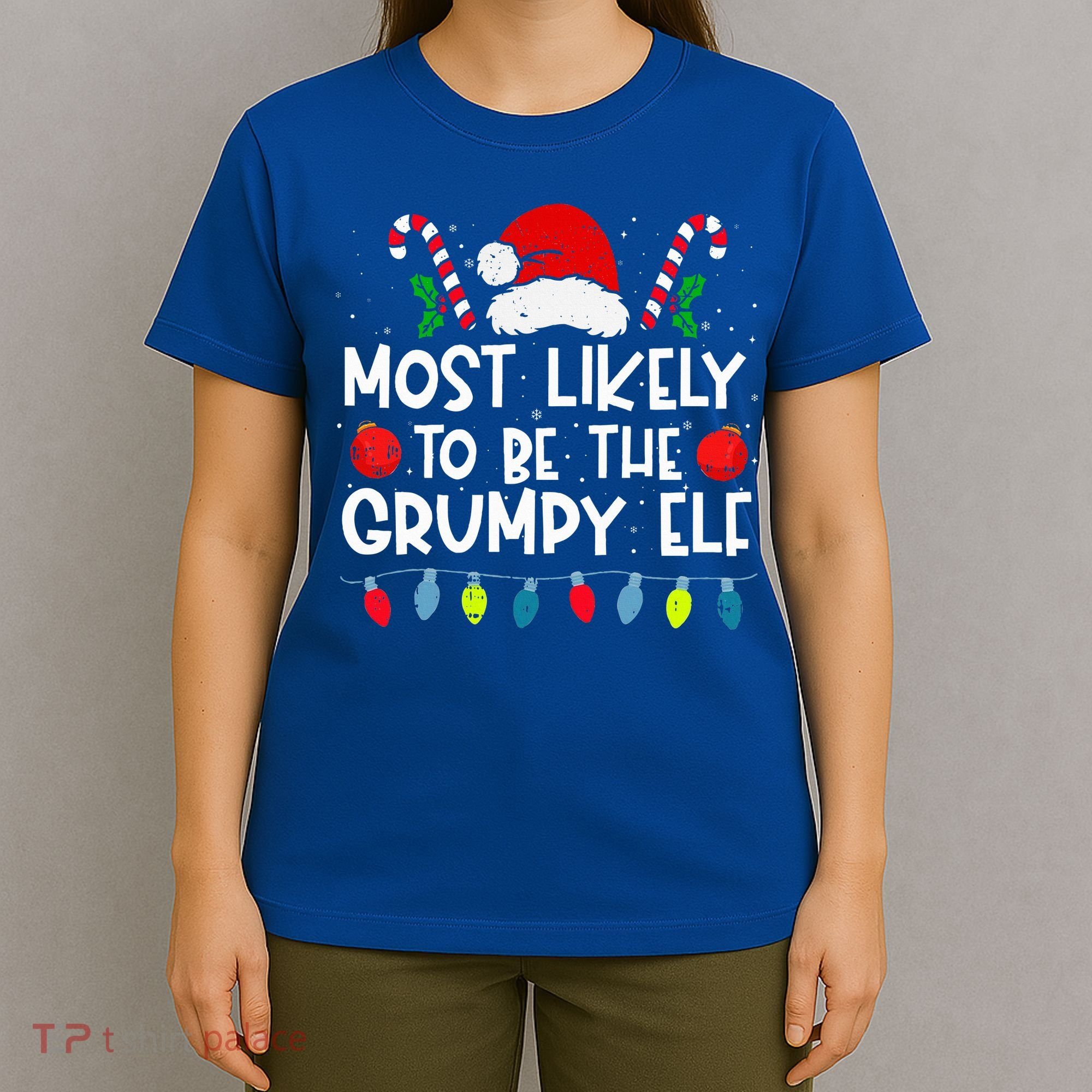 Most Likely To Be The Grumpy Elf Family Crew Christmas  T-Shirt