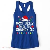 Most Likely To Be The Grumpy Elf Family Crew Christmas  Women's Tank Top thumb 0