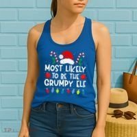 Most Likely To Be The Grumpy Elf Family Crew Christmas  Women's Tank Top thumb 2