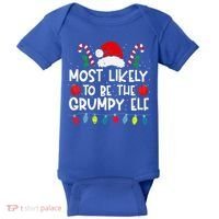 Most Likely To Be The Grumpy Elf Family Crew Christmas  Baby Bodysuit thumb 0