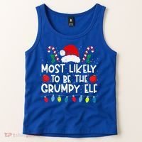 Most Likely To Be The Grumpy Elf Family Crew Christmas  Tank Top thumb 2