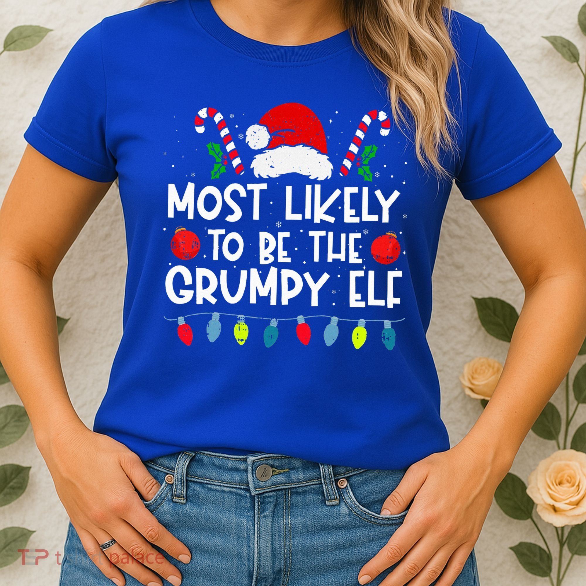 Most Likely To Be The Grumpy Elf Family Crew Christmas  Women's T-Shirt