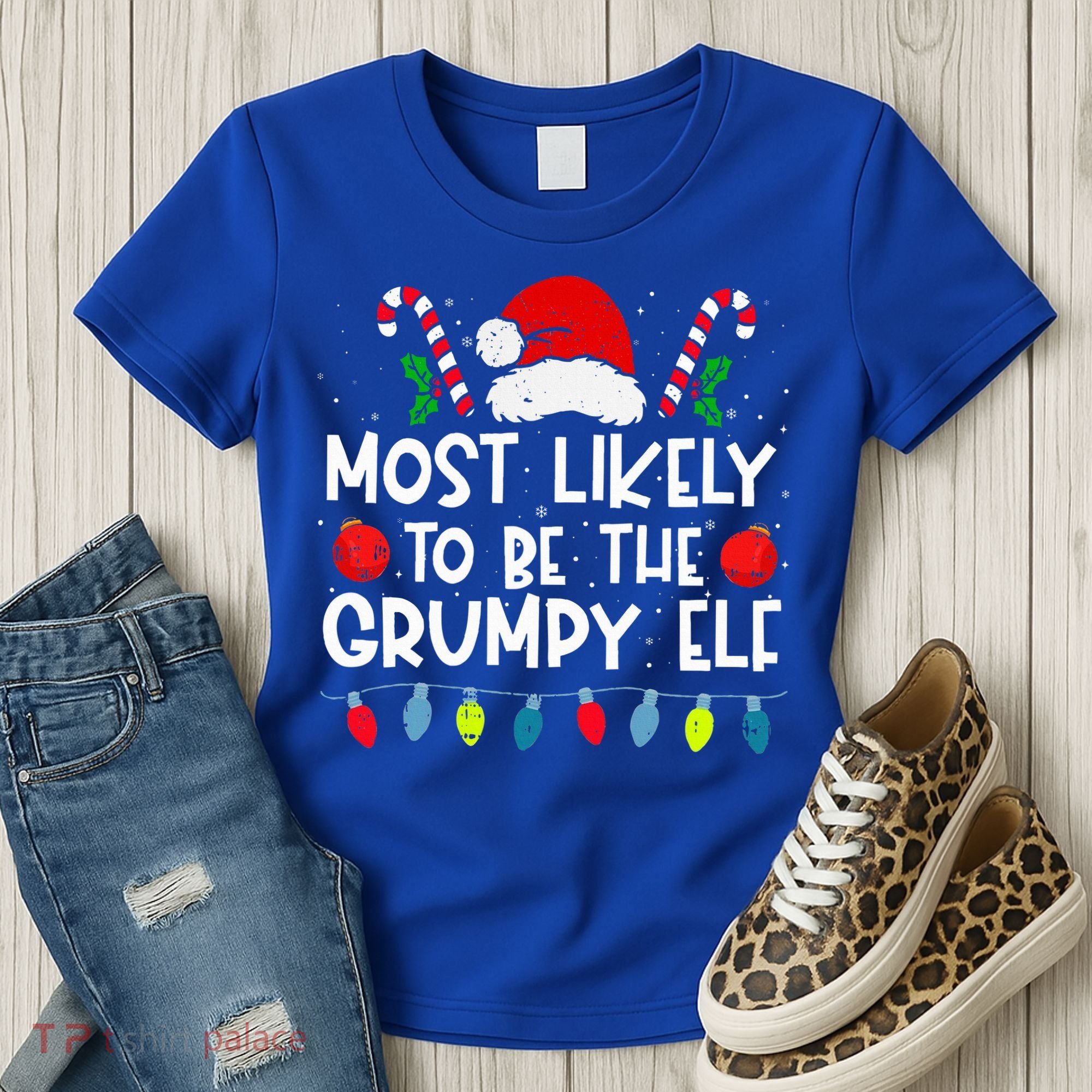 Most Likely To Be The Grumpy Elf Family Crew Christmas  Women's T-Shirt