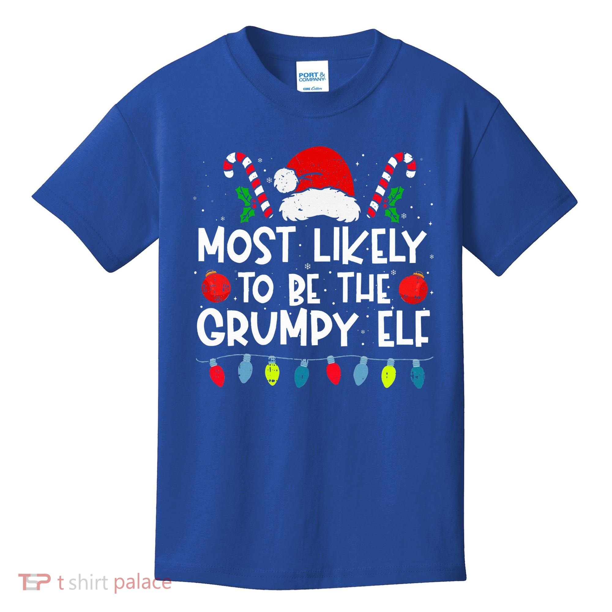 Most Likely To Be The Grumpy Elf Family Crew Christmas  Kids T-Shirt