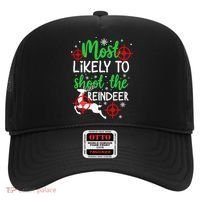 Most Likely To Shoot The Reindeer Funny Holiday Christmas Hat thumb 0