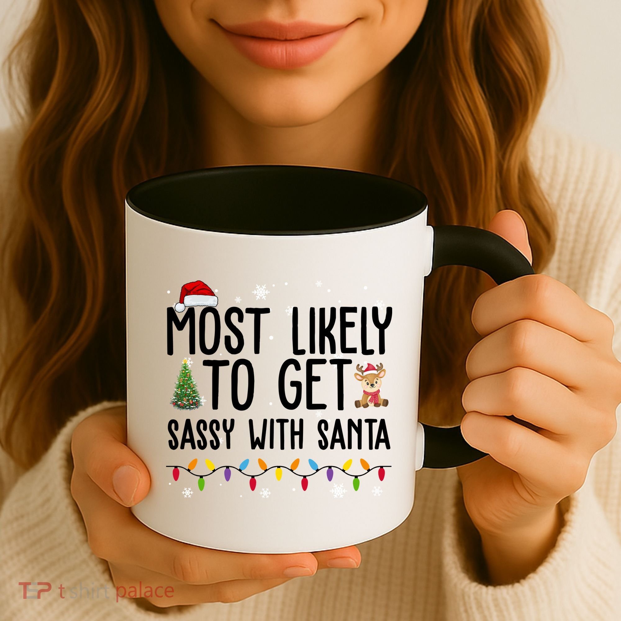 Most Likely To Get Sassy With Santa Funny Christmas Coffee Mug
